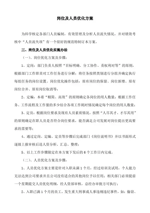 员工优化方案
