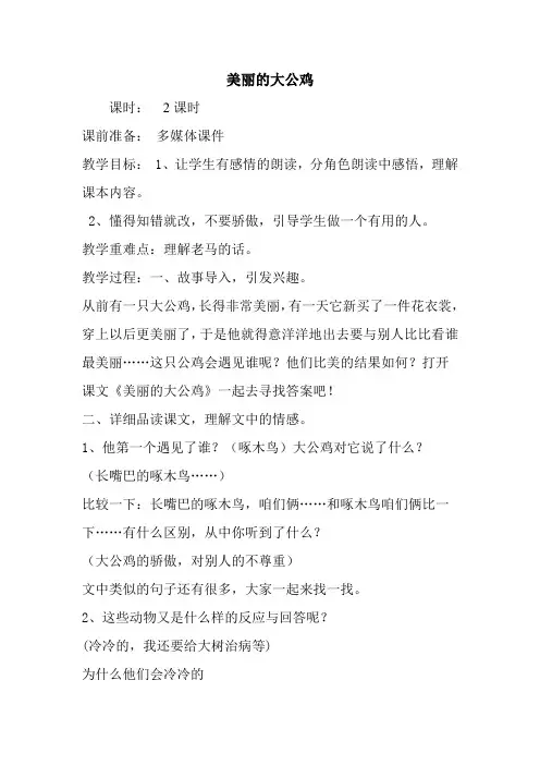 美丽的大公鸡