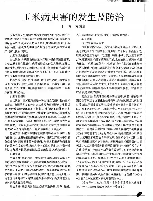 玉米病虫害的发生及防治
