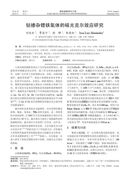钴掺杂锶铁氧体的磁光克尔效应