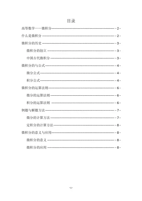 高数论文 微积分