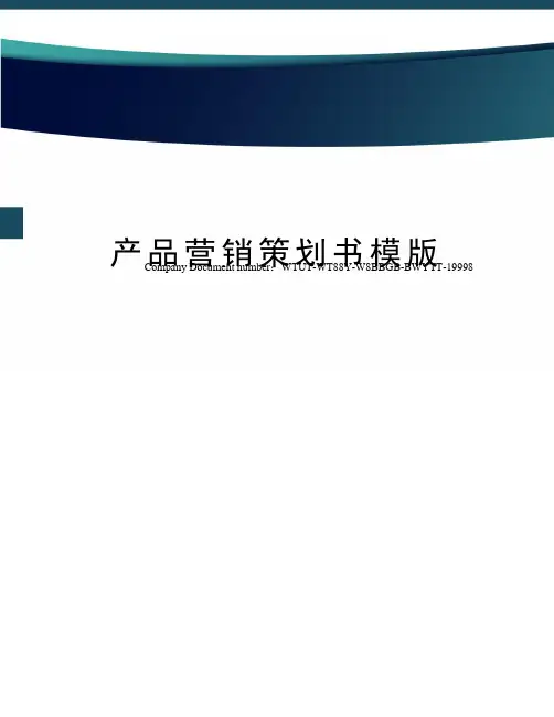 产品营销策划书模版