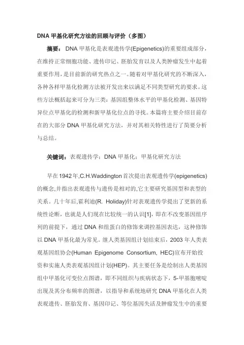 DNA甲基化研究方法的回顾与评价