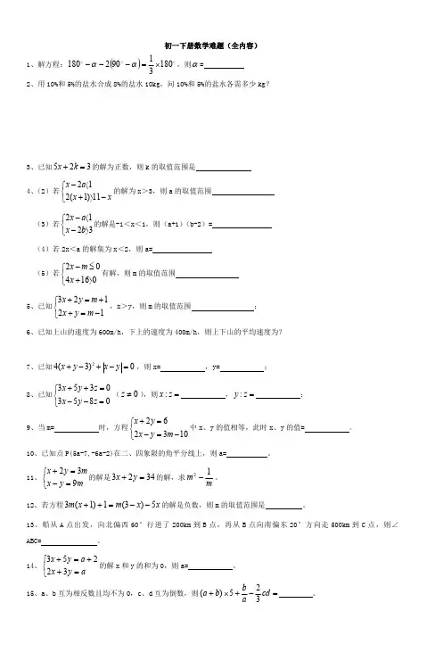 初一下册数学难题(全内容)_3