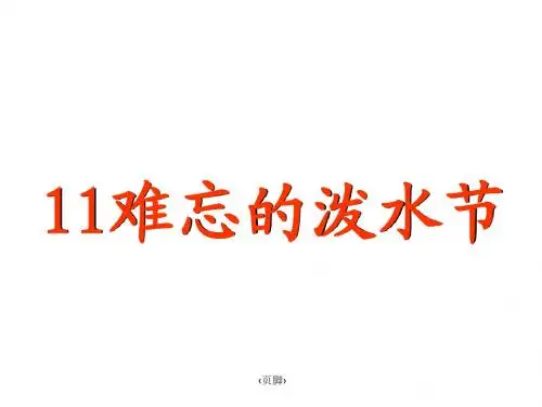 《难忘的泼水节》课件1