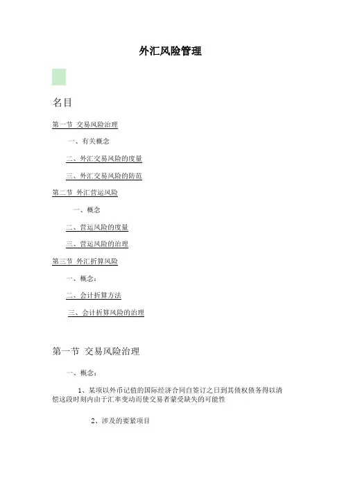 外汇风险管理