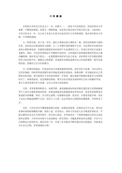 三年规划 2