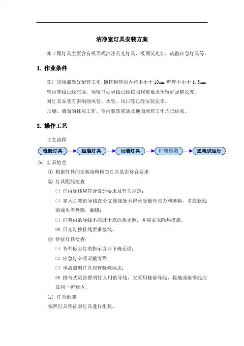 洁净室灯具安装方案