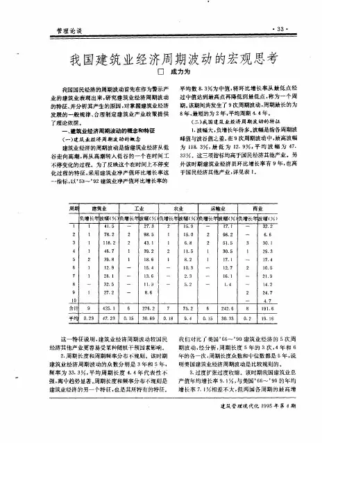 我国建筑业经济周期波动的宏观思考