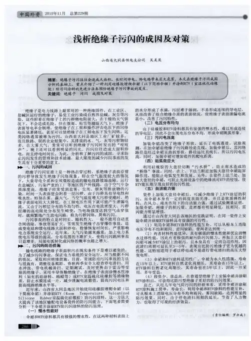 浅析绝缘子污闪的成因及对策