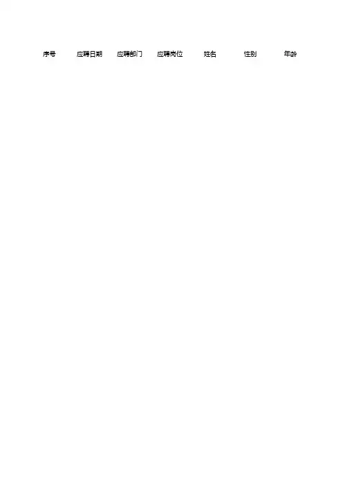 面试人员统计表