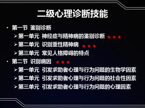 二级心理咨询师技能串讲课件