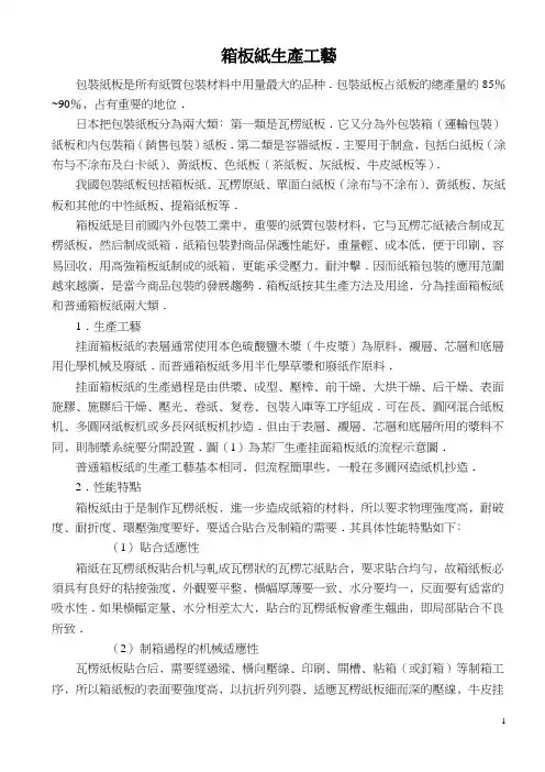 箱板纸生产工艺
