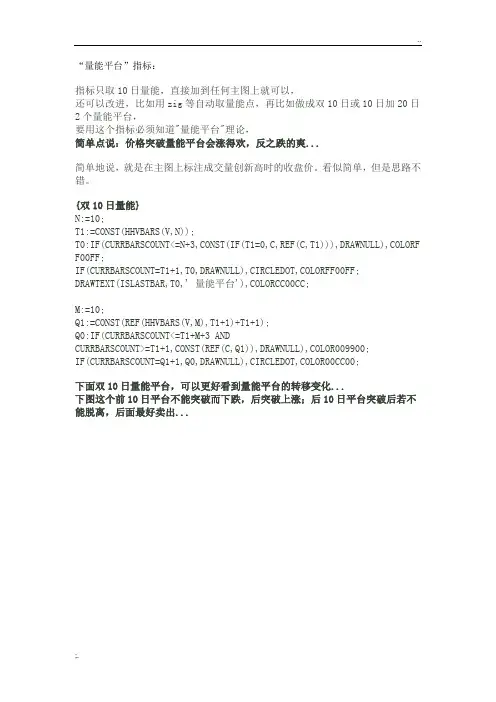 量能平台指标