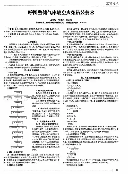 呼图壁储气库放空火炬吊装技术
