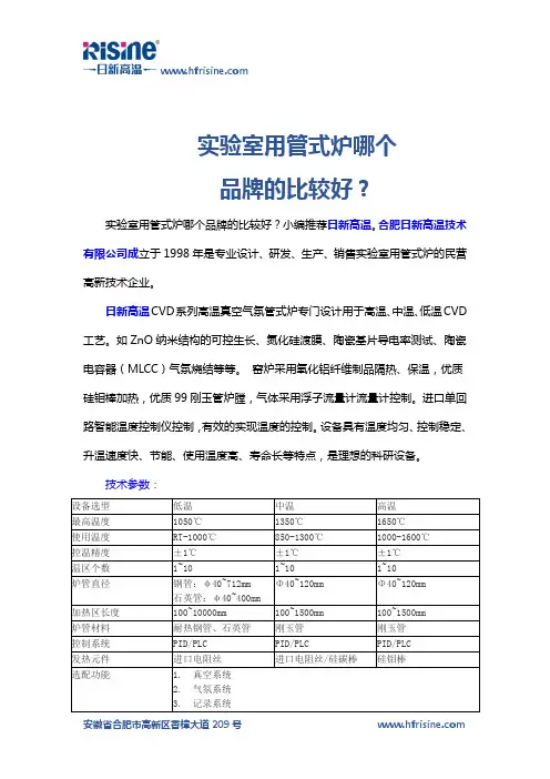 实验室用管式炉哪个品牌的比较好？