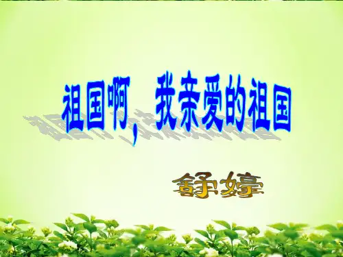 新人教版(部编)九年级语文下册《一单元  阅读  1 祖国啊,我亲爱的祖国》研讨课件_0