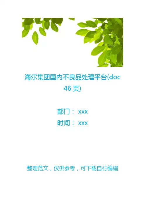 海尔集团国内不良品处理平台(doc 46页)