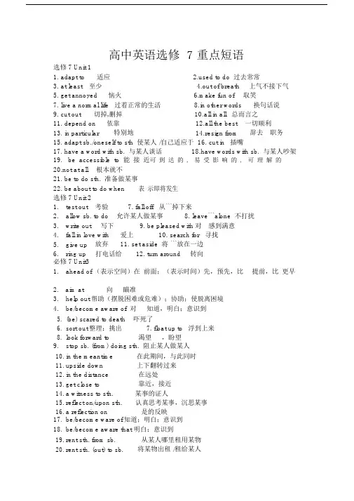 高中英语选修7重点短语.doc