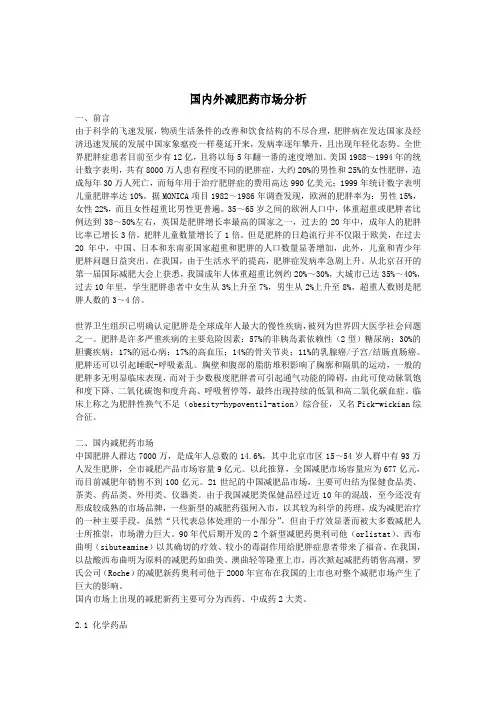 国内外减肥药市场分析