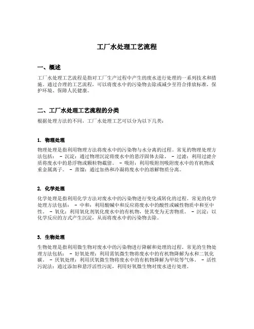 工厂水处理工艺流程