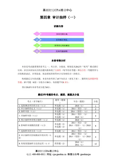 最详细的CPA《审计》复习笔记第04章01