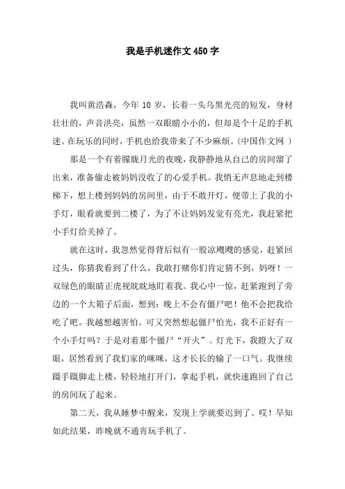 我是手机迷作文450字