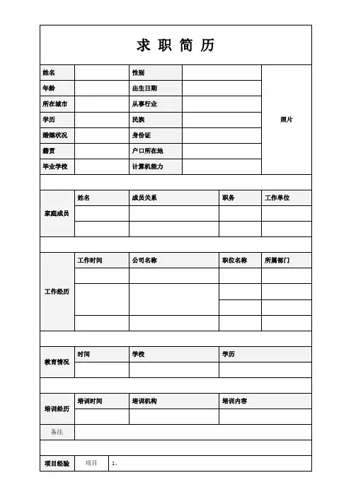 个人简历模板下载word格式