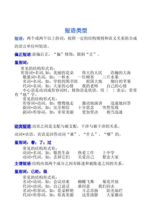 短语类型及练习题 2