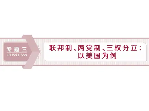 人教版高中政治选修三课件：专题三 第1框 美国的联邦制 