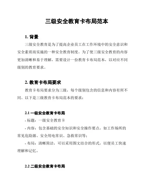 三级安全教育卡布局范本