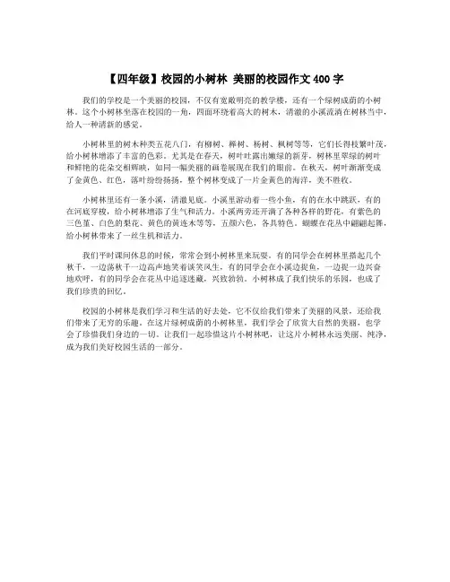 【四年级】校园的小树林 美丽的校园作文400字 2
