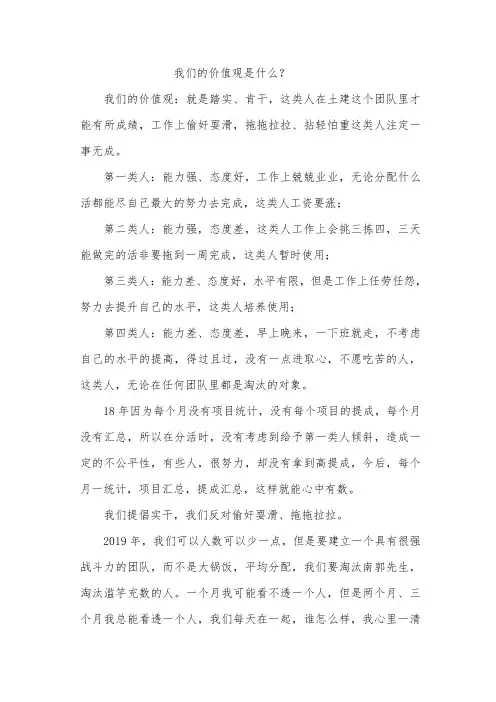 我们的价值观是什么