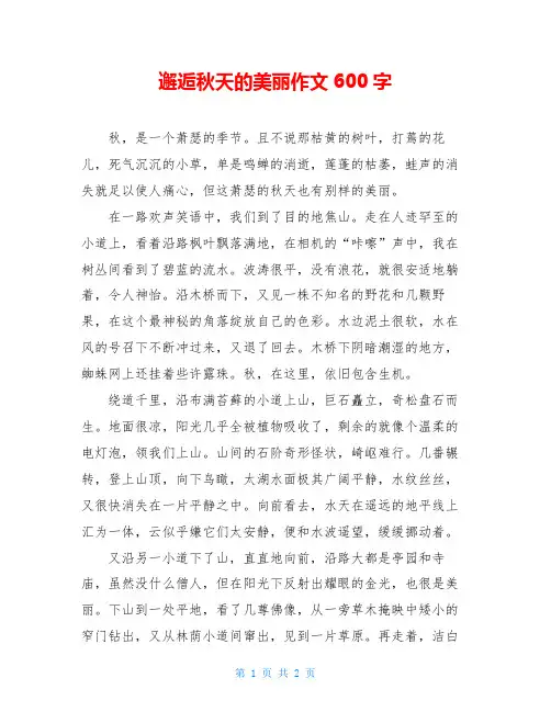 邂逅秋天的美丽作文600字
