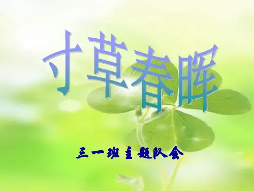 《寸草春晖》主题班队会