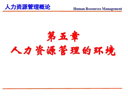 人力资源管理的环境概述