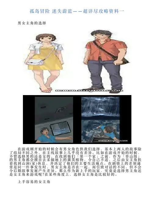 孤岛冒险迷失蔚蓝——超详尽攻略资料一