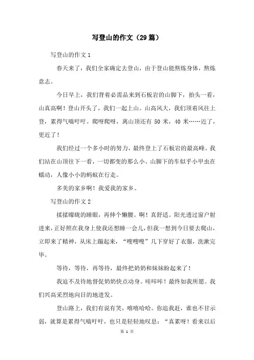 写登山的作文(29篇)