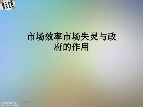 市场效率市场失灵与政府的作用