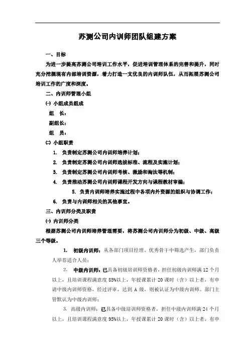 内训师团队组建方案