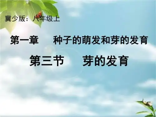 八年级上册第三单元 第一章第三节 芽的发育(共14张PPT)