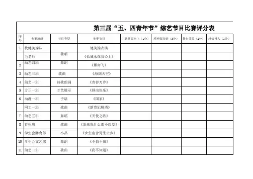 综艺节目评分表