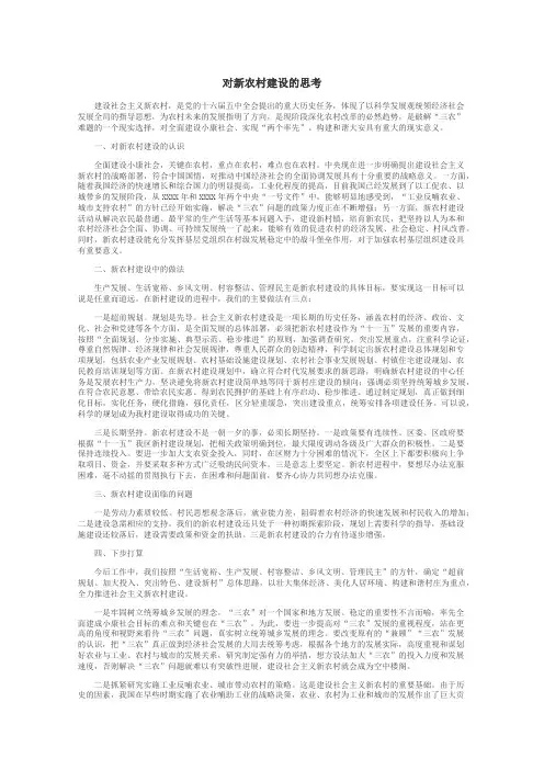 对新农村建设的思考
