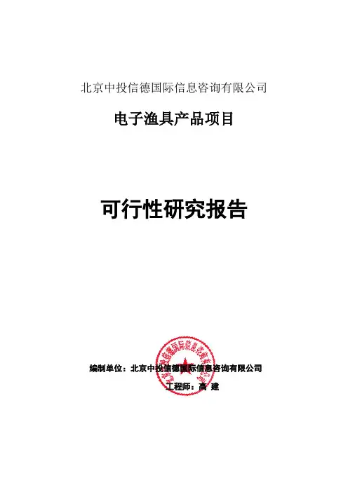 电子渔具产品项目可行性研究报告编写格式说明(模板套用型word)