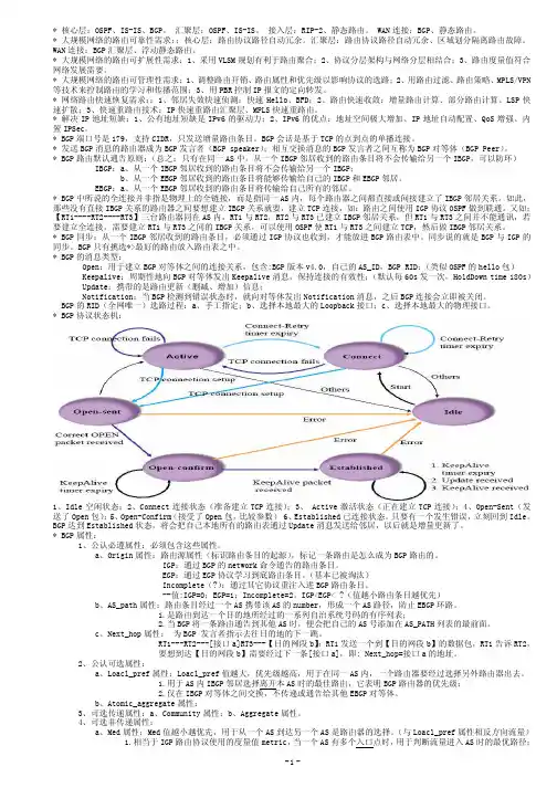 H3CSE笔记-H3C大规模网络路由技术1