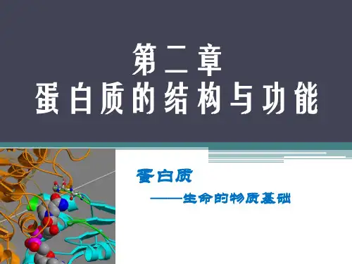 第二章 蛋白质的结构与功能(中职护理 《生物化学》)