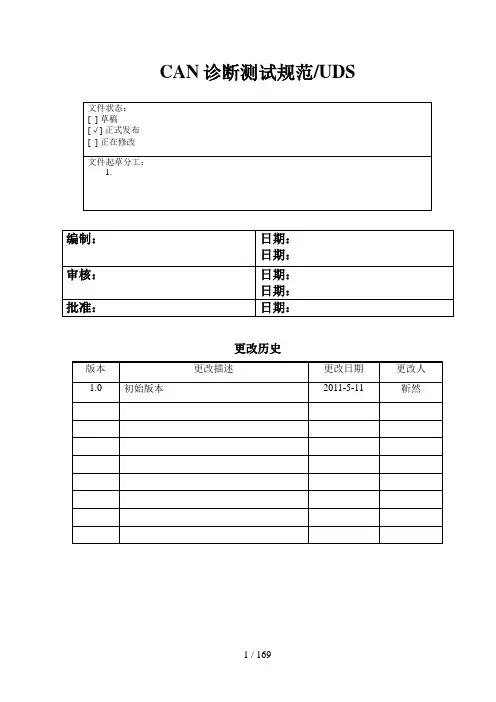 CAN诊断测试规范UDS