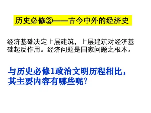 高一历史必修二第一课《发达的古代农业》PPT课件