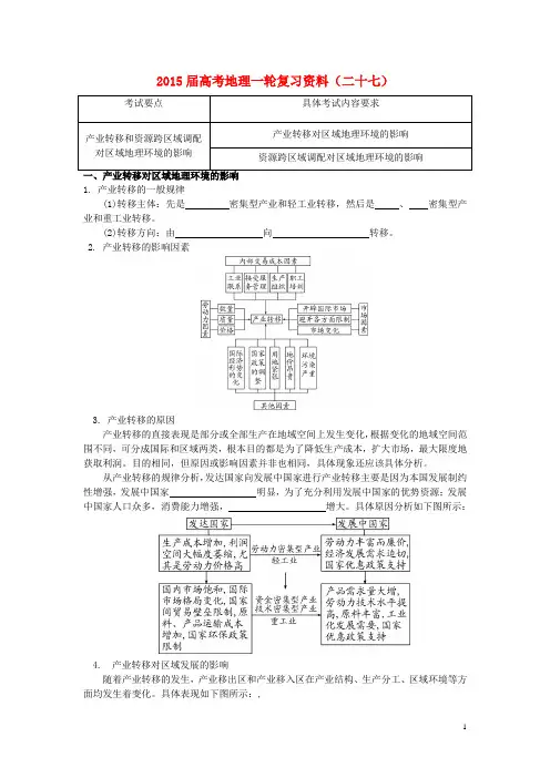 江苏省如皋中学高考地理一轮复习资料(二十七)