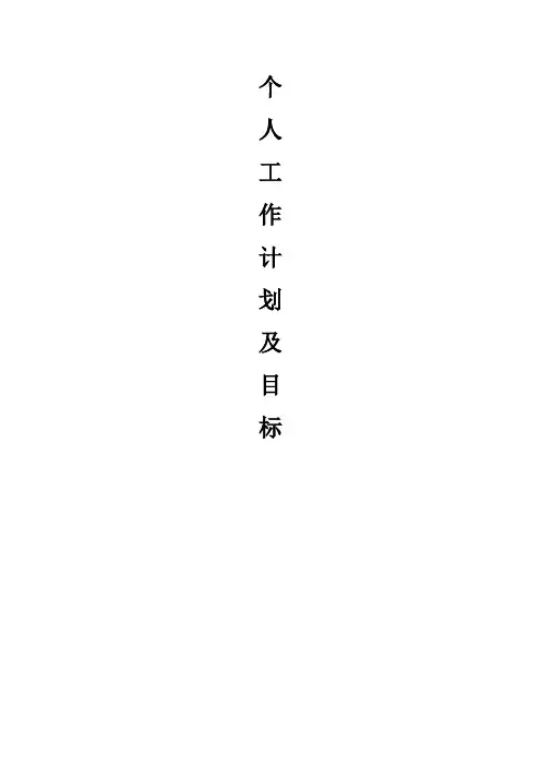 个人工作计划-及目标计划